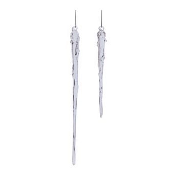 Melrose Glass Dripping Icicle Christmas Ornament Set of 6
