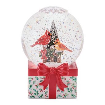 Melrose LED Cardinal Snow Globe Table Decor