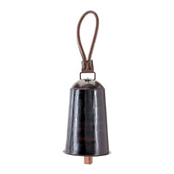 Melrose Iron & Leather Bell Set of 2 Table Decor