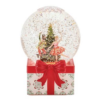 Melrose LED Nutcracker & Ballerina Snow Globe Table Decor