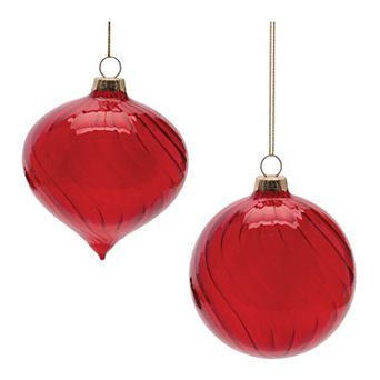 Melrose Swirled Glass Ornament Set of 12