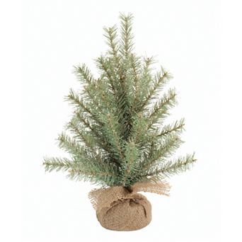 Melrose 18-inch Artificial Glittered Pine Tree in Burlap Floor Decor