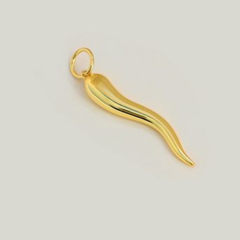 ITALIAN HORN Bracelet Charm Only - 18K Gold Vermeil