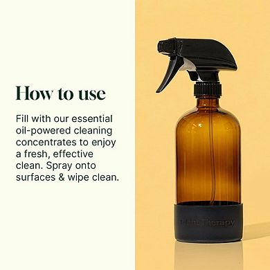 Plant Therapy 16 oz Glass Spray Bottle with Black Silicone Sleeve