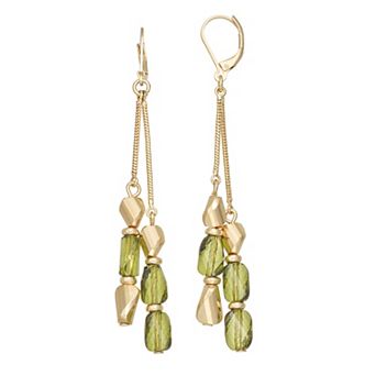 Nine West Bead Linear Leverback Earrings