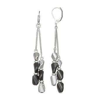 Nine West Bead Linear Leverback Earrings