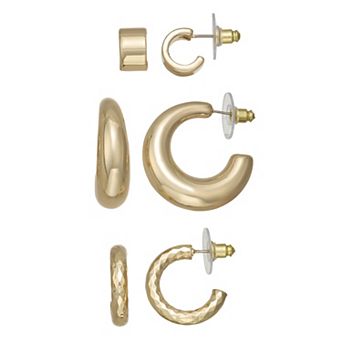 Nine West Gold-Tone Polished Post Earring Set