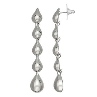 Simply Vera Vera Wang Alloy Polished Post Teardrop Linear Earrings