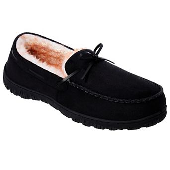 HOMEHOT Mens Moccasins Slippers Indoor Outdoor House Shoes