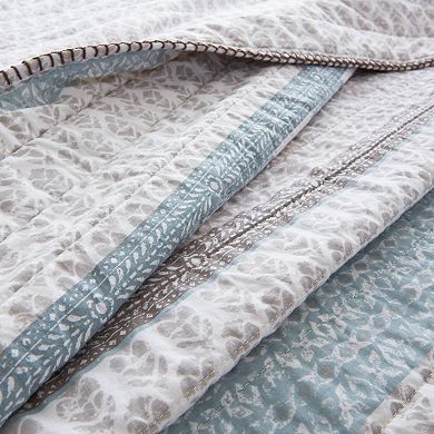 INK+IVY Surya Block Print Medallion 3-Piece Cotton Quilt Set