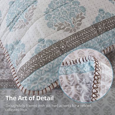 INK+IVY Surya Block Print Medallion 3-Piece Cotton Quilt Set