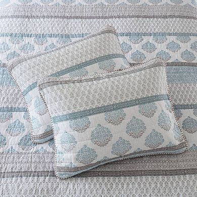INK+IVY Surya Block Print Medallion 3-Piece Cotton Quilt Set