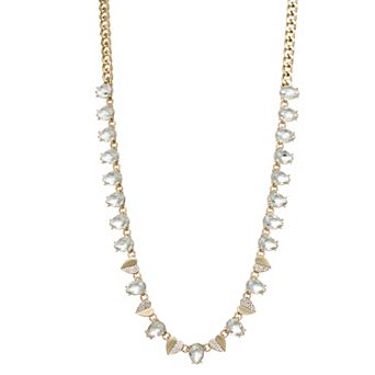 Simply Vera Vera Wang Gold-Tone Polished Stone Heart Collar Necklace