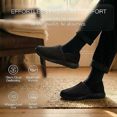 HOMEHOT Mens Slippers Indoor Outdoor Warm House Shoes