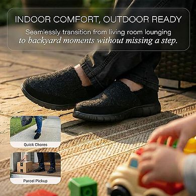 HOMEHOT Mens Slippers Indoor Outdoor Warm House Shoes