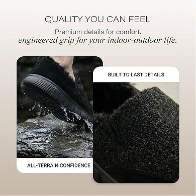 HOMEHOT Mens Slippers Indoor Outdoor Warm House Shoes