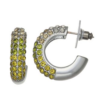 Simply Vera Vera Wang Polished Pave Puffy Hoop Earrings