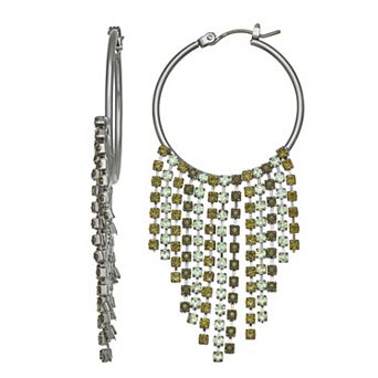 Simply Vera Vera Wang Polished Fringe Hoop Earrings