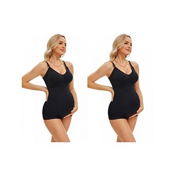 2 Packs Women's Nursing Cami with Adjustable Straps Breastfeeding V Neck Built-In Bra Vest