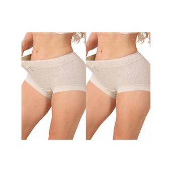 2 Packs Women's High Waisted Cotton Underwear Seamless Full Coverage Classic Briefs