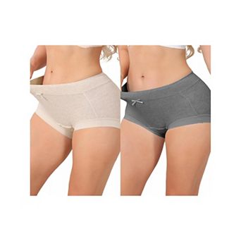 2 Packs Women's High Waisted Cotton Underwear Seamless Full Coverage Classic Briefs