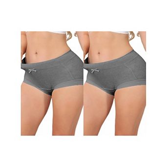 2 Packs Women's High Waisted Cotton Underwear Seamless Full Coverage Classic Briefs