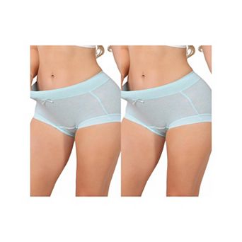 2 Packs Women's High Waisted Cotton Underwear Seamless Full Coverage Classic Briefs