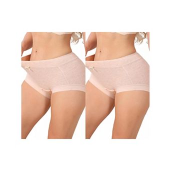 2 Packs Women's High Waisted Cotton Underwear Seamless Full Coverage Classic Briefs