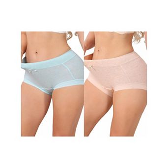 2 Packs Women's High Waisted Cotton Underwear Seamless Full Coverage Classic Briefs