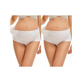 2 Packs Women's High Waist Cotton Maternity Underwear Soft Jacquard Texture Briefs