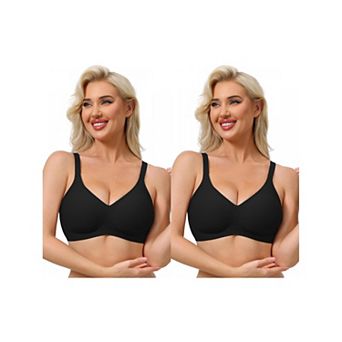 2 Packs Women's Push Up Wirefree Seamless Adjustable Straps Bras Light and Breathable Minimizers