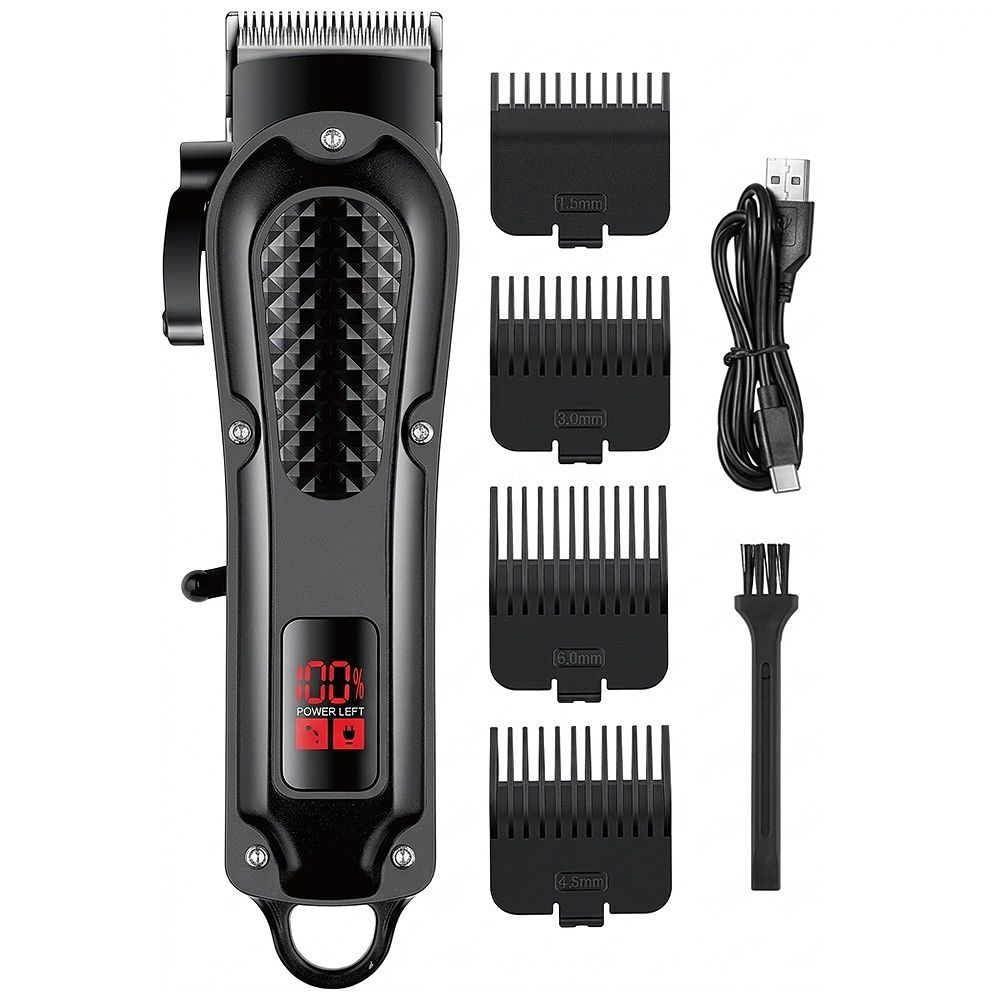 Cordless Hair Clipper for Men, Electric Hair Trimmer with LED,4-Level ...