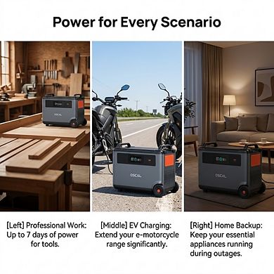 OSCAL BP3600 Extra Battery Pack with LiFePO4 for PowerMax 3600 Power Stations