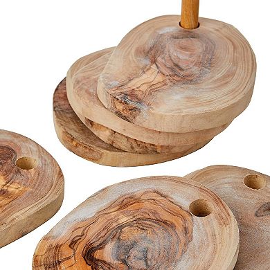 Mediterranean Wooden Kitchenware Set, Handcrafted Cooking Accessories
