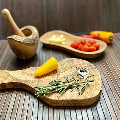 Mediterranean Wooden Kitchenware Set, Handcrafted Cooking Accessories