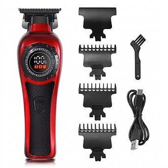 Professional Cordless Hair Clipper, Men's Electric T-Blade Hair Trimmer with Smart LED,DLC