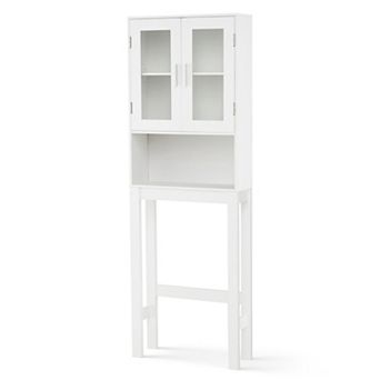 Costway Wooden Over The Toilet Storage Cabinet Spacesaver Organizer Bathroom Tower Rack