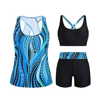 High Waist Swim Shorts Set