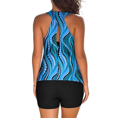 High Waist Swim Shorts Set