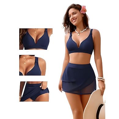 Mesh Skirt High Waisted Bikini