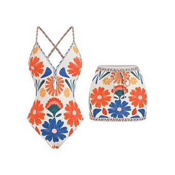 Plaid Two Piece Swimsuit Set