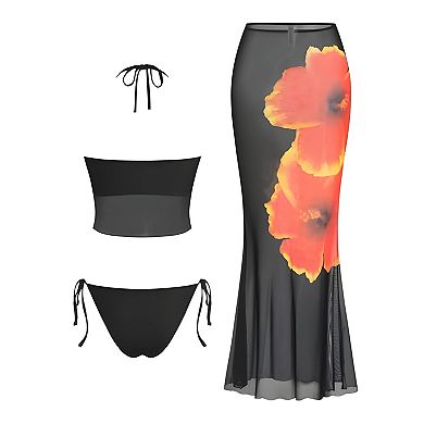 Bandeau Bikini with Skirt