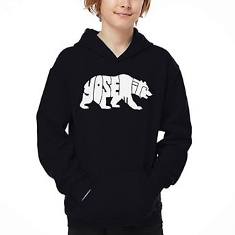 Yosemite Bear - Boy's Word Art Hooded Sweatshirt
