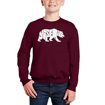Yosemite Bear - Boy's Word Art Crewneck Sweatshirt