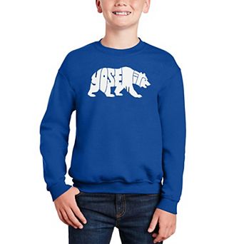 Yosemite Bear - Boy's Word Art Crewneck Sweatshirt