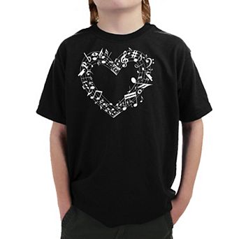 Sheet Music Heart - Boy's Word Art T-Shirt
