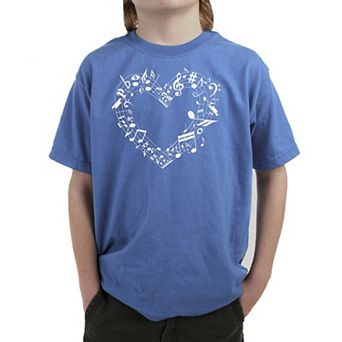 Sheet Music Heart - Boy's Word Art T-Shirt