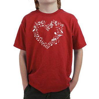 Sheet Music Heart - Boy's Word Art T-Shirt