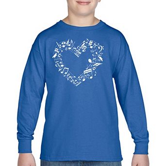Sheet Music Heart - Boy's Word Art Long Sleeve T-Shirt