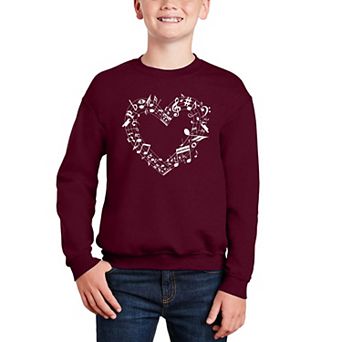 Sheet Music Heart - Boy's Word Art Crewneck Sweatshirt